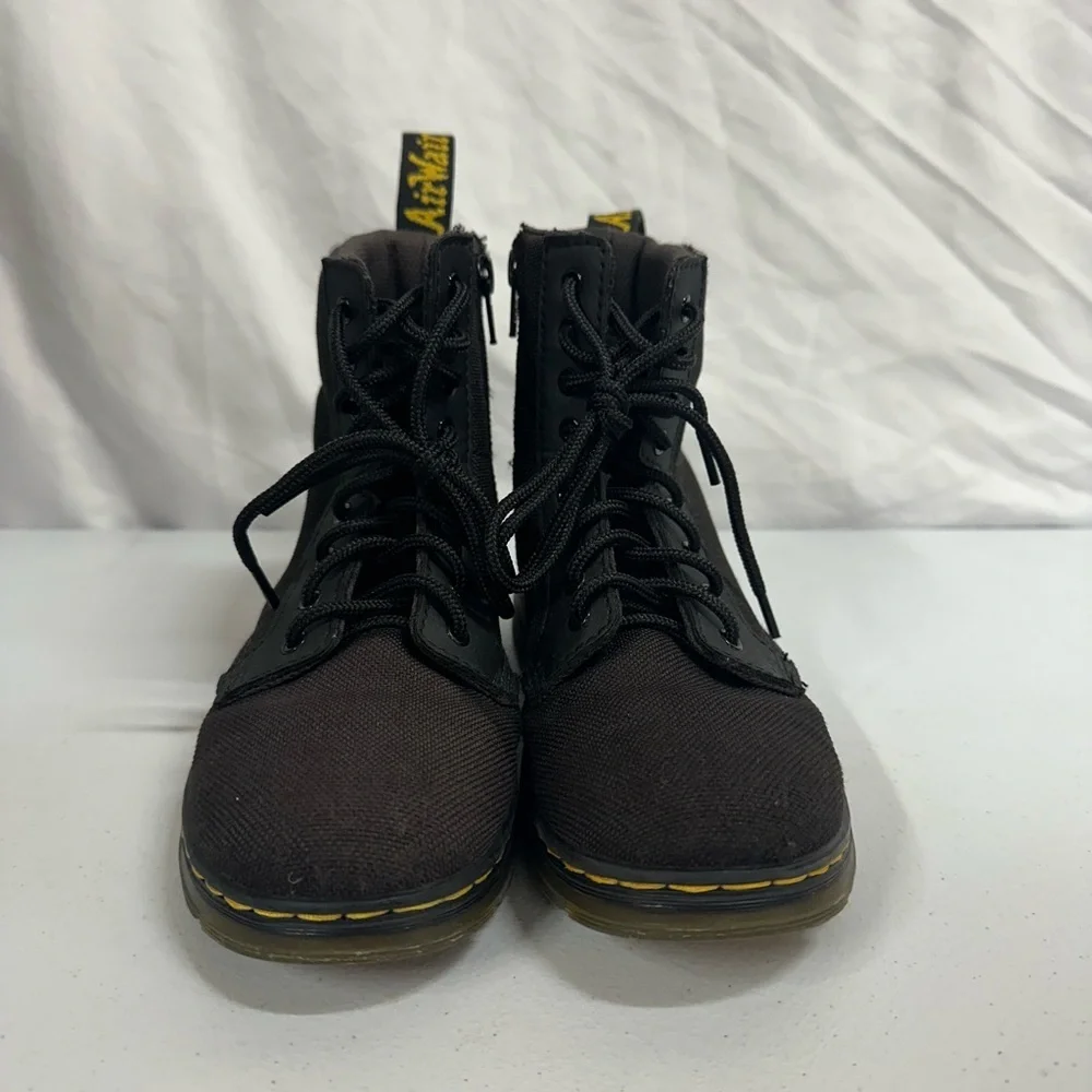 Dr. Martens Doc Combs J Black Canvas Lace-Up Boots Youth Size 2 US / 33 EU